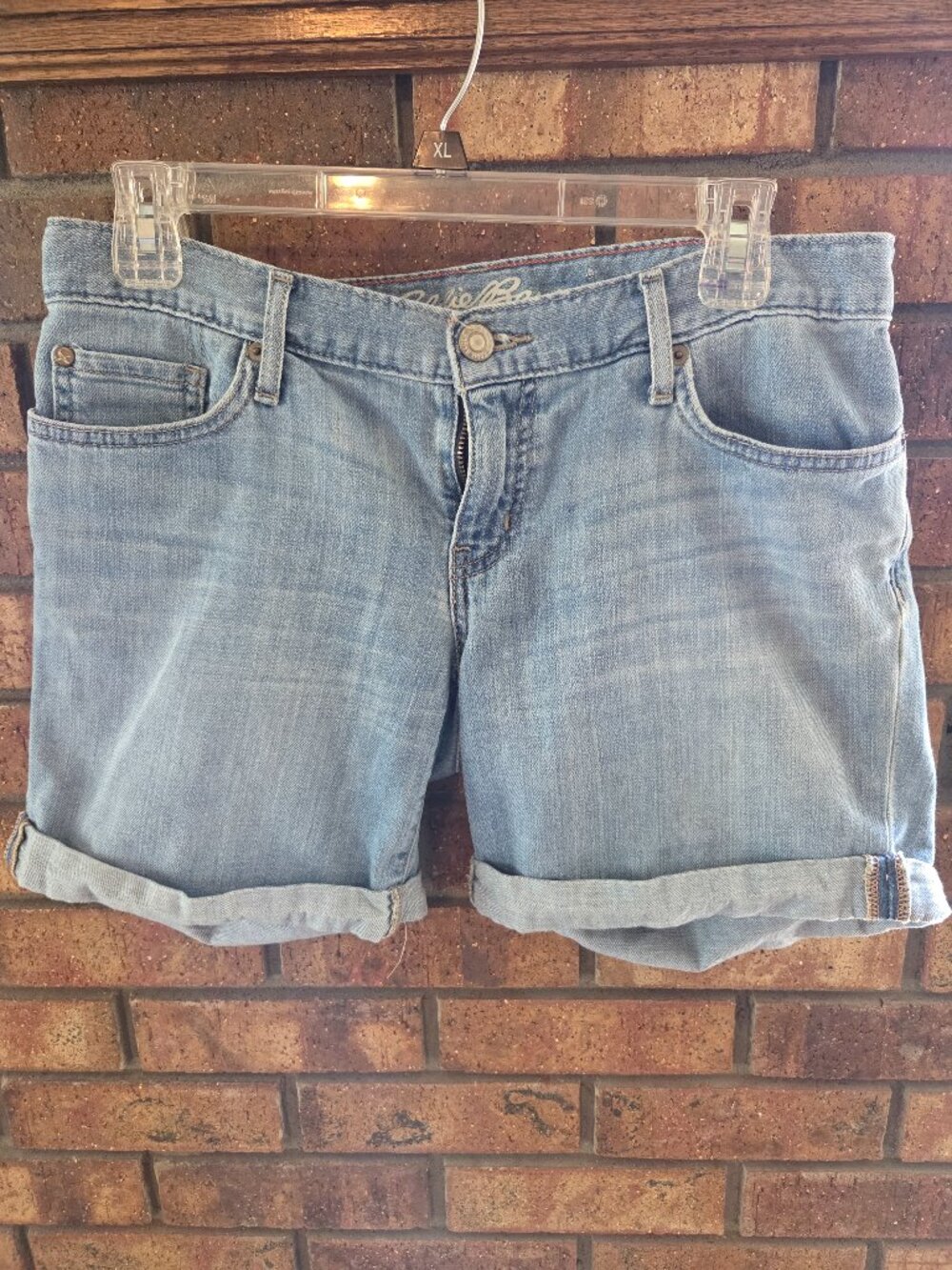 Eddie Bauer Cuffed Denim Shorts Boyfriend Cut Size 2